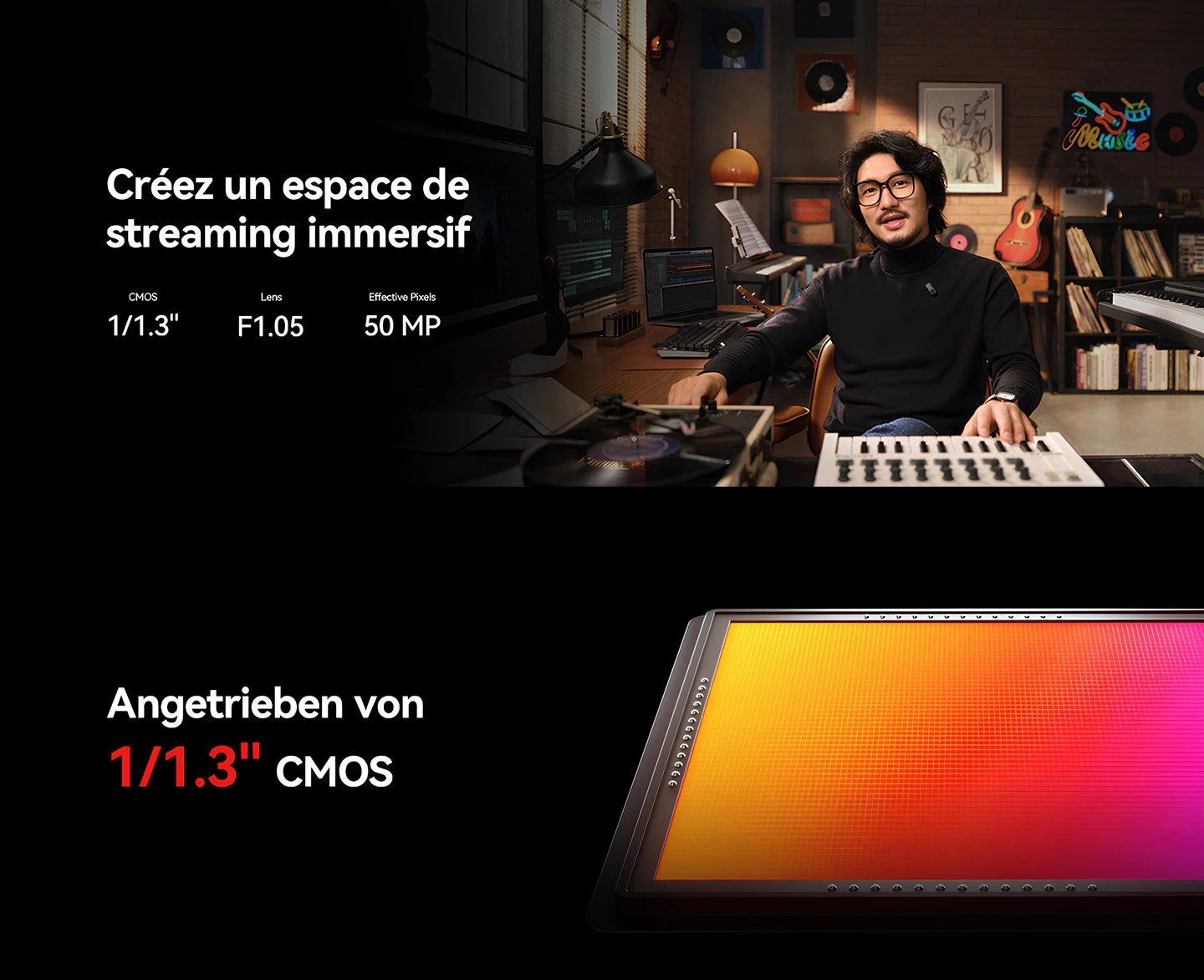 Hollyland VenusLiv Air canlı yayın kamerası, 1/1.3 inç CMOS sensör, F1.05 lens ve 50 MP sensör ile profesyonel streaming performansı