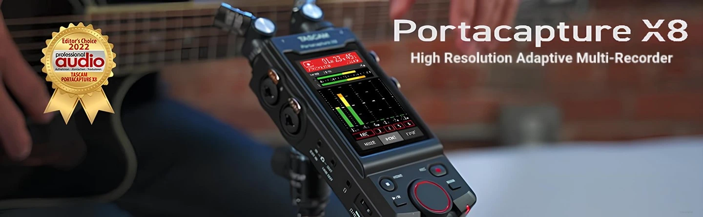 Tascam Portacapture X8 taşınabilir 32-bit float 192 kHz çok kanallı profesyonel ses kayıt cihazı saha kayıt kullanım sahnesi