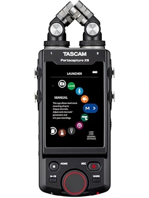 Tascam Portacapture X8 dokunmatik ekranlı 32-bit float taşınabilir 8 kanallı saha ses kayıt cihazı ön görünüm