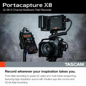 Tascam Portacapture X8 32-bit float 8 kanallı taşınabilir ses kayıt cihazı video çekim ve saha kayıtları için kullanım örneği