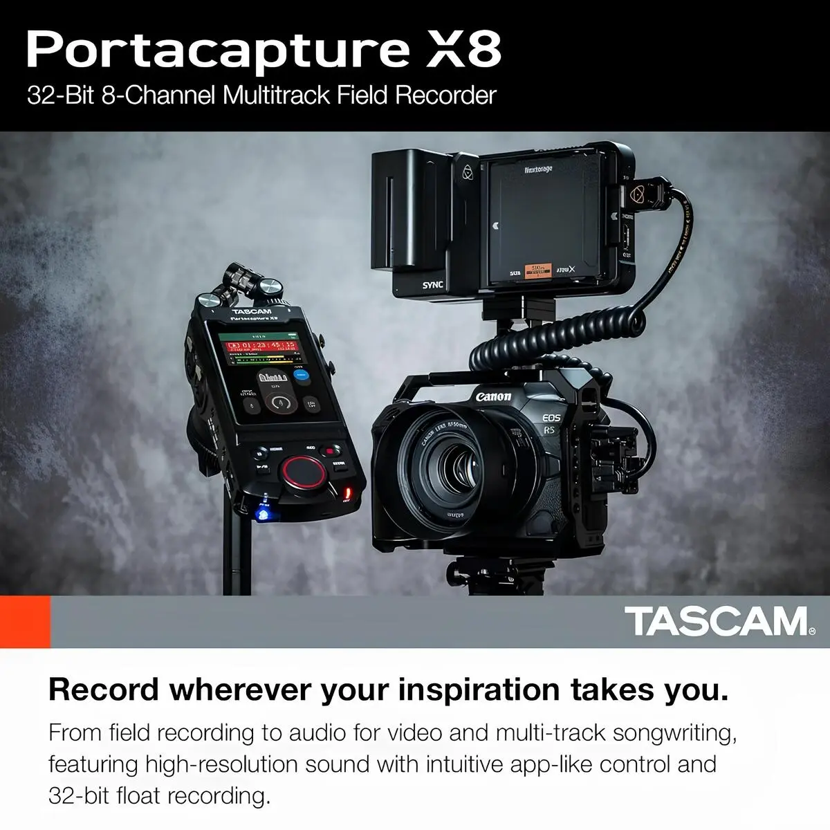 tascam-portacapture-x8-32bit-float-192khz-8-track-portable-recorder-teknobin-2 Tascam Portacapture X8 32-bit float 8 kanallı taşınabilir ses kayıt cihazı video çekim ve saha kayıtları için kullanım örneği