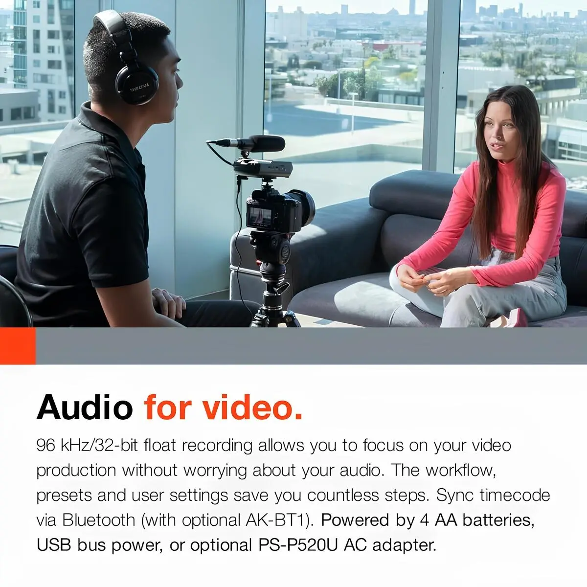 tascam-portacapture-x8-32bit-float-192khz-8-track-portable-recorder-teknobin-6 Tascam Portacapture X8 video çekimleri için 32-bit float yüksek çözünürlüklü saha ses kayıt cihazı kullanım sahnesi