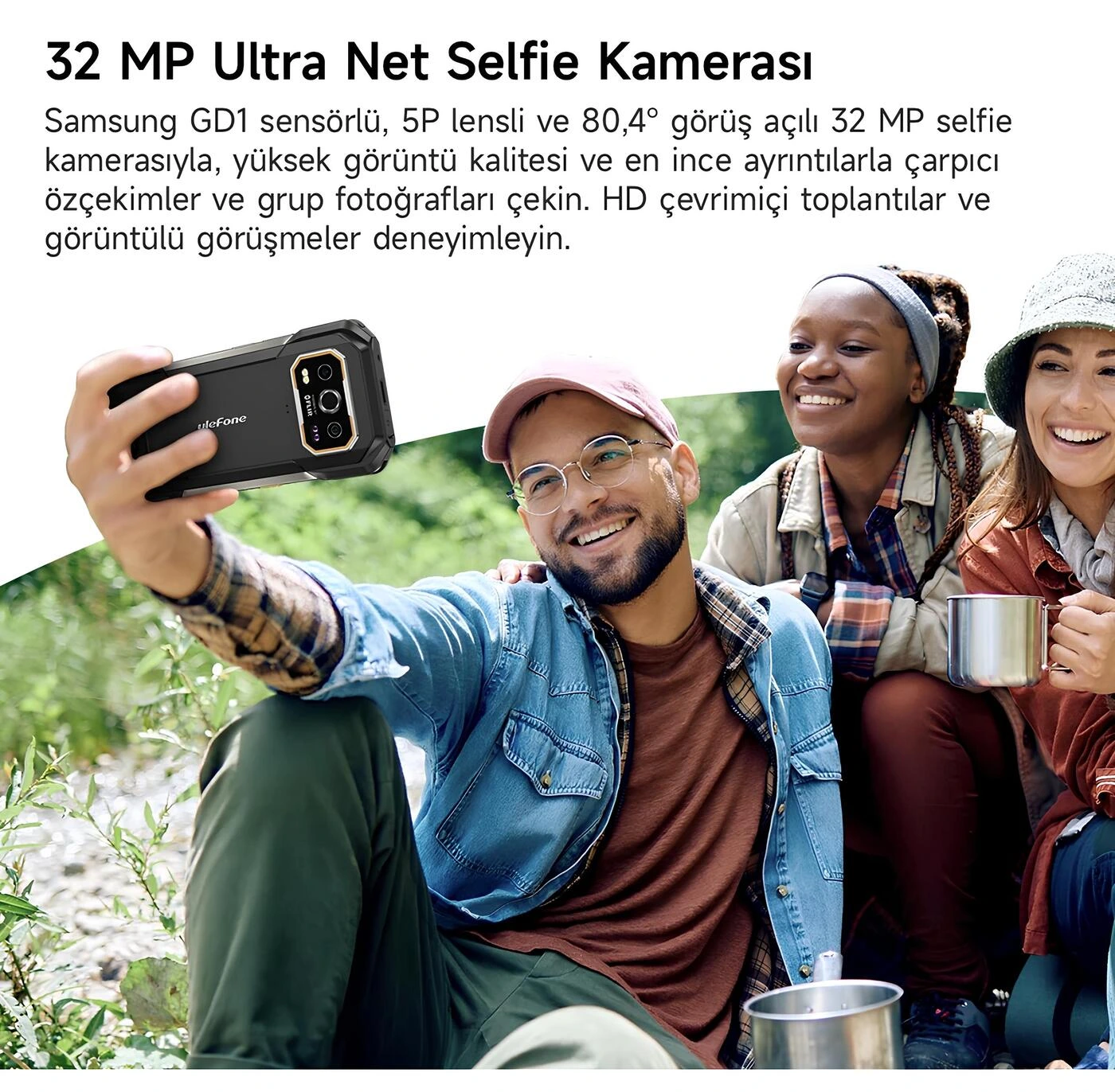 Ulefone Armor 27T Pro Plus 32MP Ultra Net Selfie Kamerası ve Samsung GD1 sensör teknolojisi tanıtım afişi