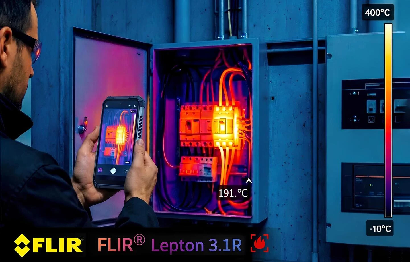 8849 Tank 5 Pro FLIR Lepton 3.1R ile panoda -10°C ila 400°C arası hassas termal sıcaklık ölçümü