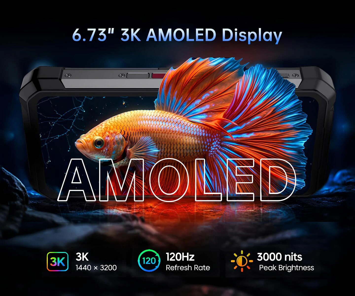 8849 Tank 5 Pro 6.73 inç 3K AMOLED ekran, 120Hz yenileme hızı ve 3000 nit parlaklık
